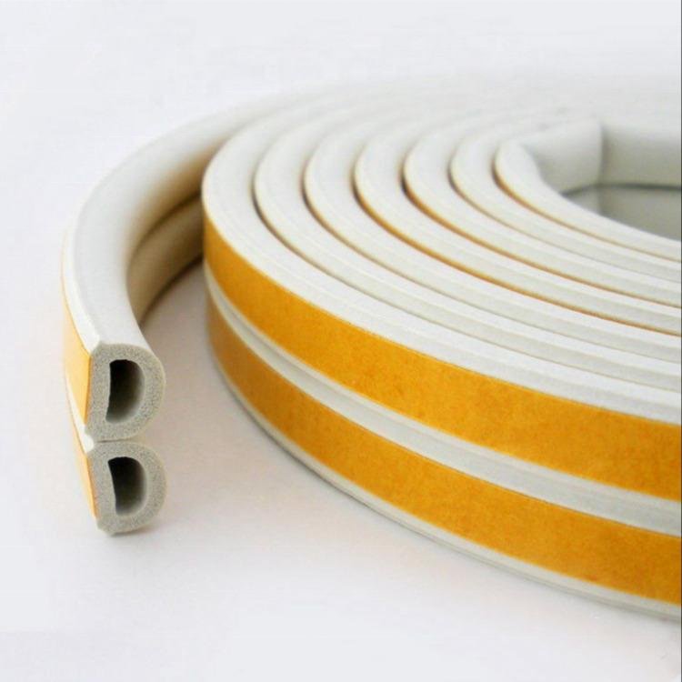 D type EPDM foam adhesive door rubber seal strips for doors & windows Anti-dust