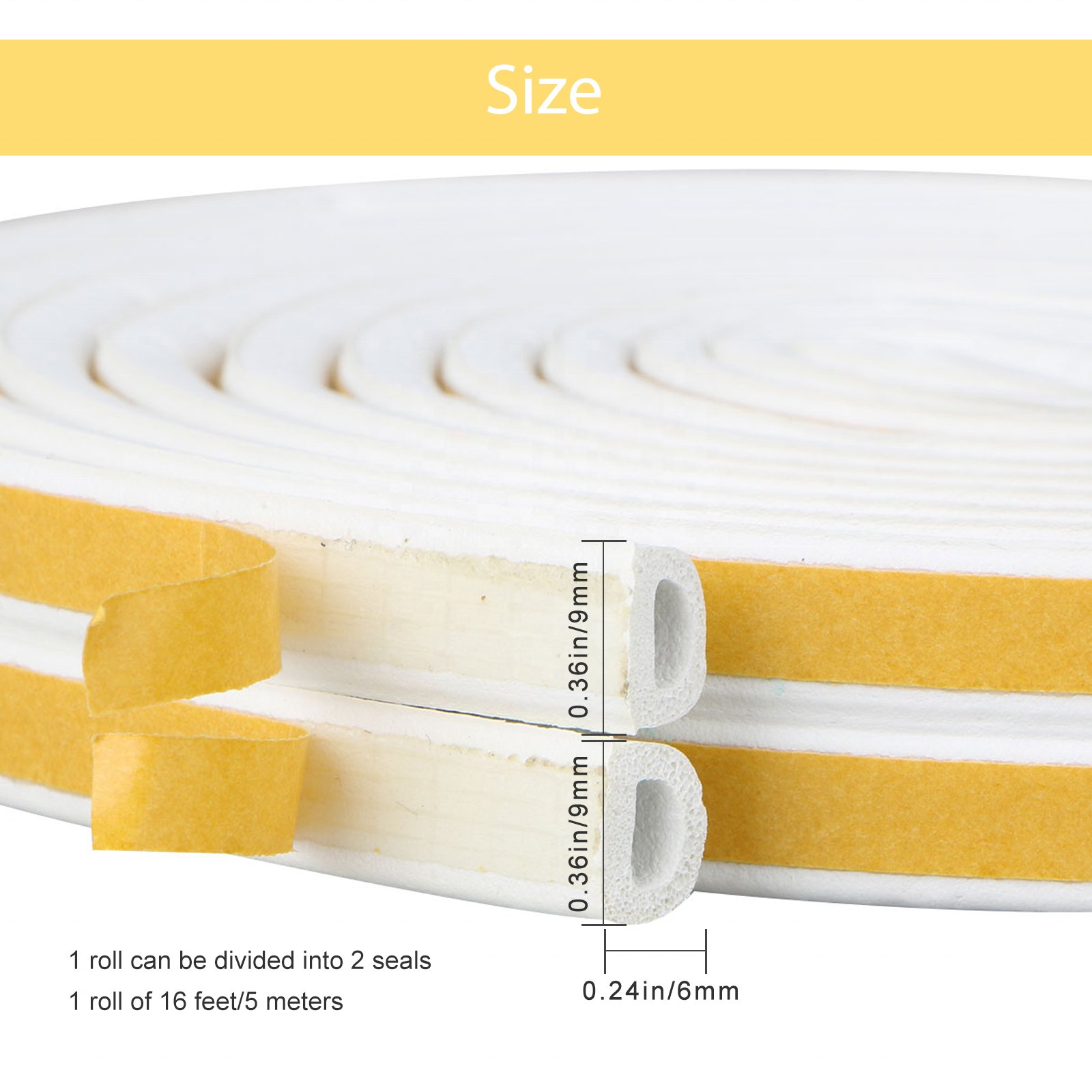 D type EPDM foam adhesive door rubber seal strips for doors & windows Anti-dust
