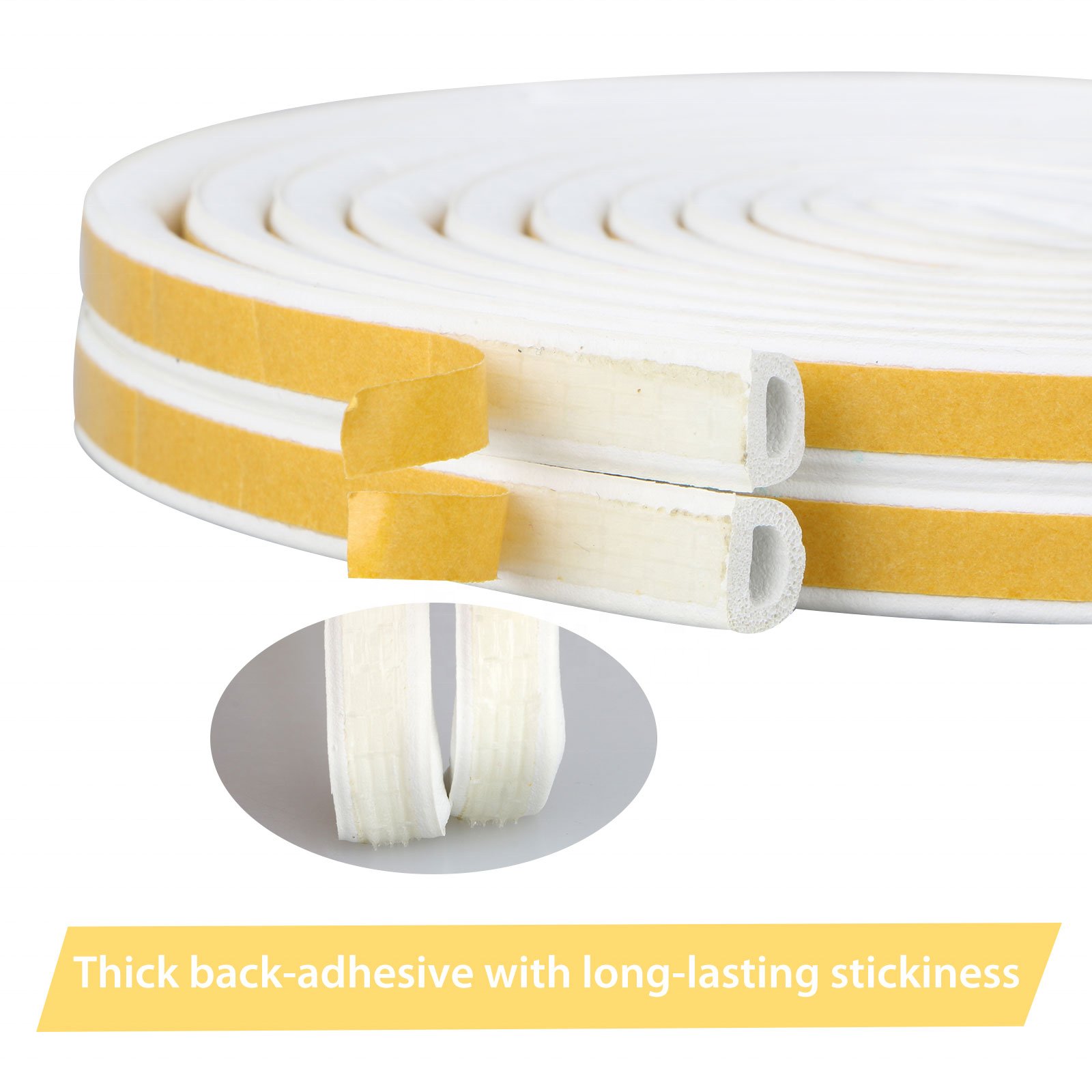 D type EPDM foam adhesive door rubber seal strips for doors & windows Anti-dust