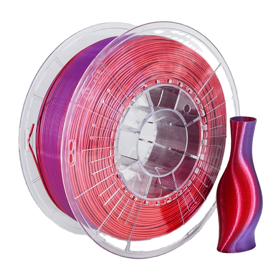 Dual color PLA silk filament 2 colors in 1 PLA Filament 1.75mm magic color PLA Plastic rod
