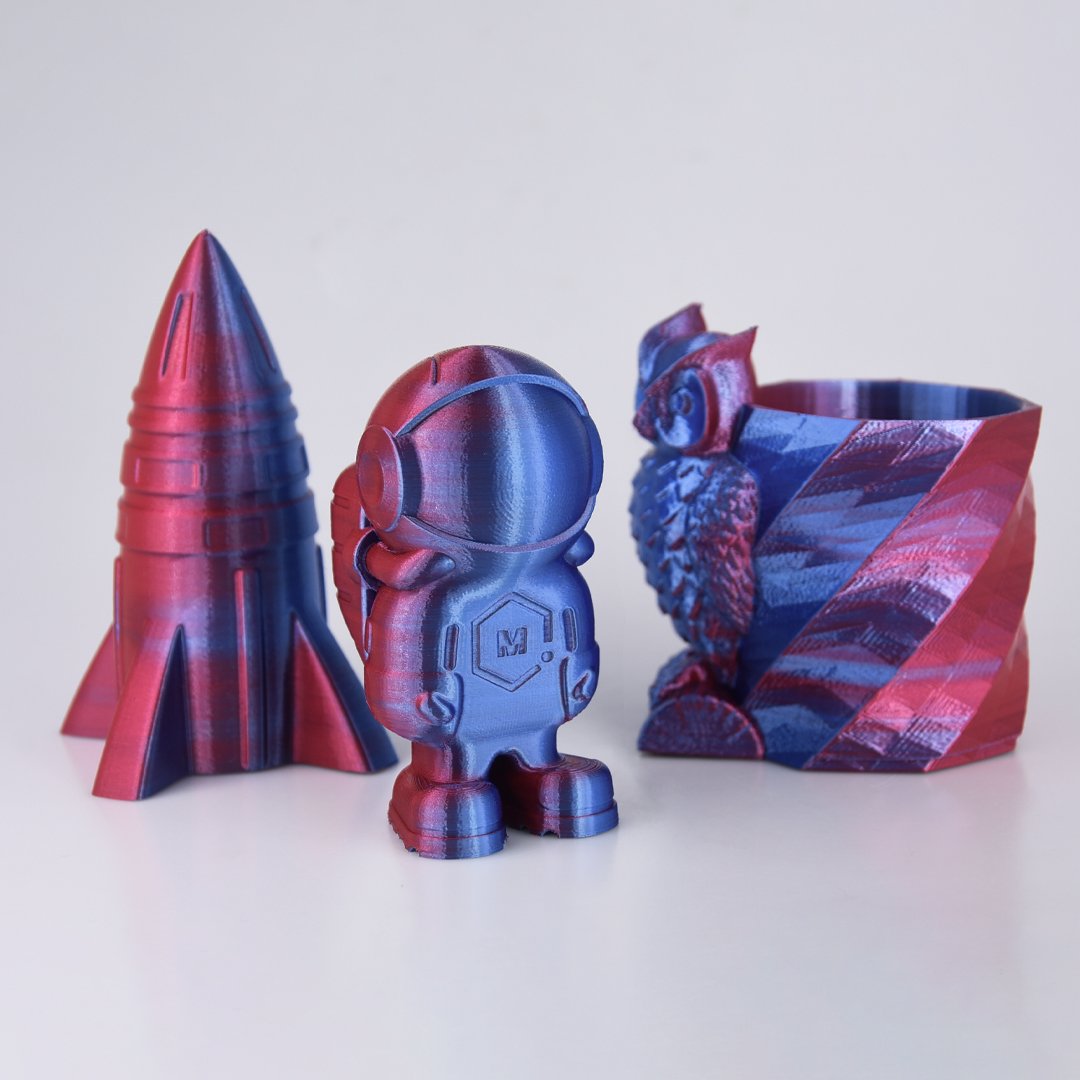Dual color PLA silk filament 2 colors in 1 PLA Filament 1.75mm magic color PLA Plastic rod