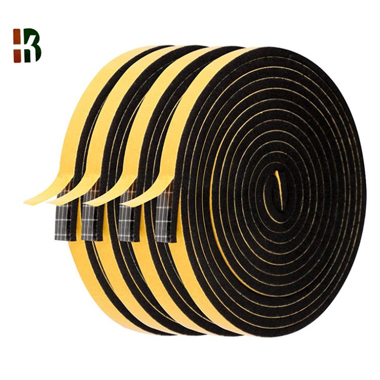 Free Sample Soundproofing Epdm Foam Self-adhesive Sealing Strip Water Resisting Black Color Epdm Foam Tape