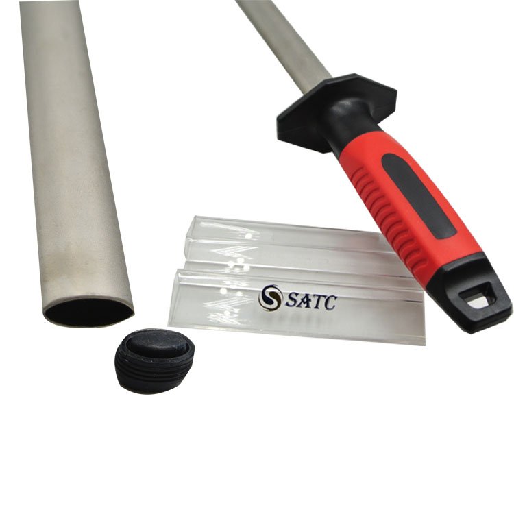 SATC 12-Inch Professional Steel Knife Sharpening Rod Diamond and Ceramic Tool for Home and Kitchen for Master Chefs