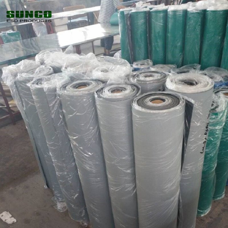 2mm Green Gray Blue Black conductive/dissipative Textured ESD rubber sheet