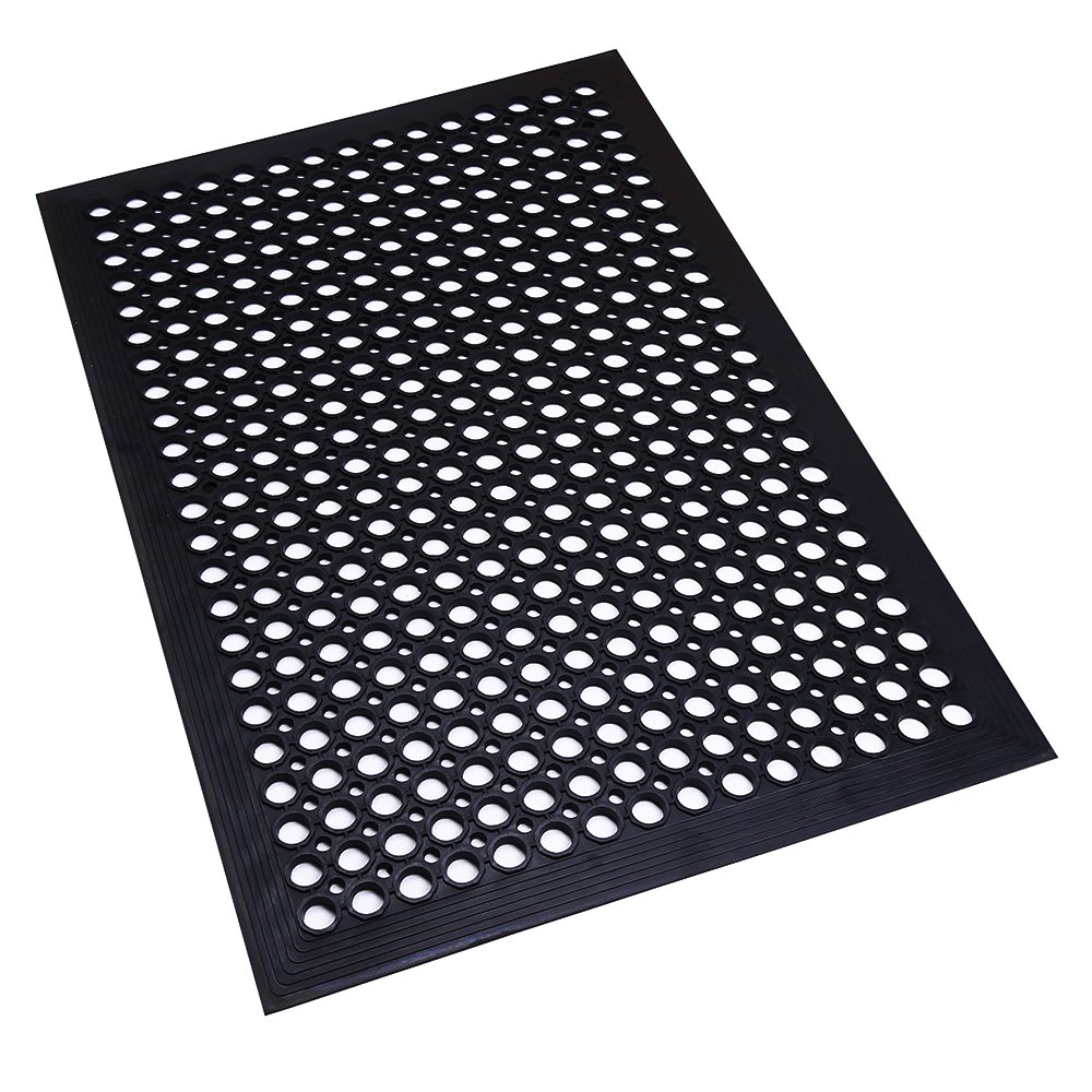 Outdoor Non-slip Rubber Mat Sith Holes Drainage Holes Rubber Ramp Mat Roll With Holes