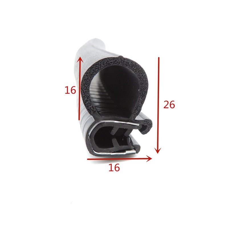 Multiply sizes epdm bubble with u shape steel strip van truck boat door edge trim