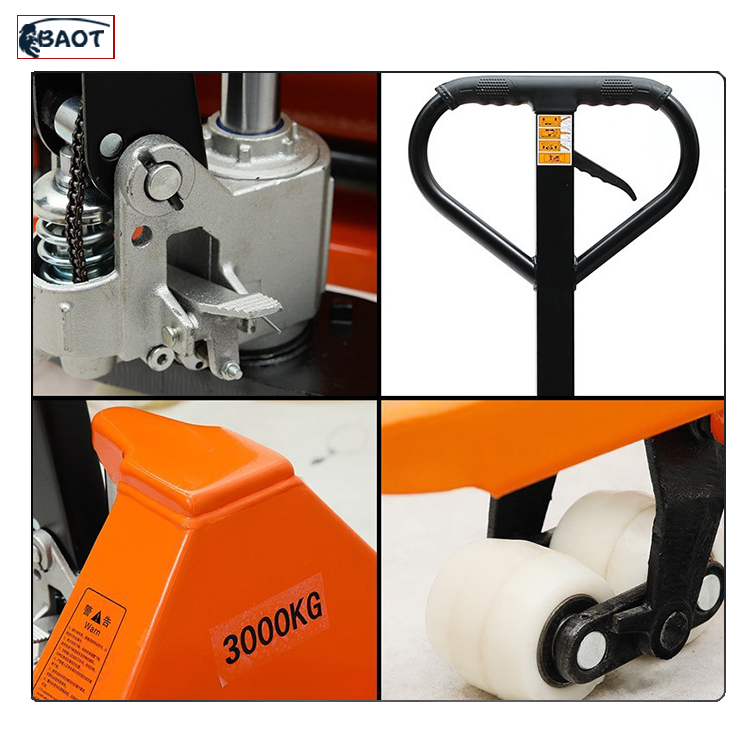Baot forklift manual handling trolley transpalet 2500kg Hand Pallet Jack in china