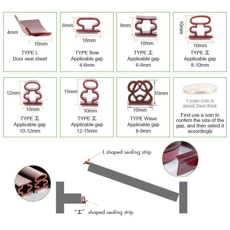U D L E P shaped weather strip auto door edge protection trim molding sealing window rubber strip