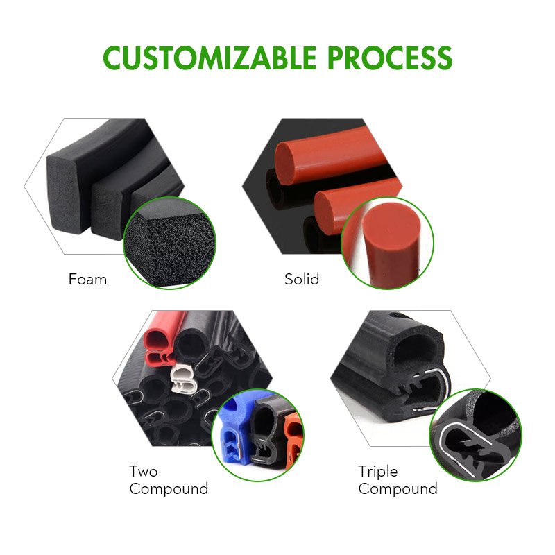 U D L E P shaped weather strip auto door edge protection trim molding sealing window rubber strip