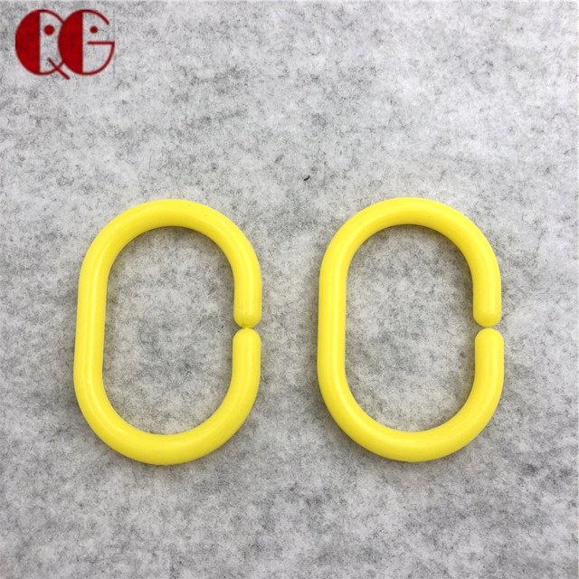 Hooks for Bathroom Shower Rod Wholesale Shower Silent Plastic Curtain Opening Ring with loop for Bath