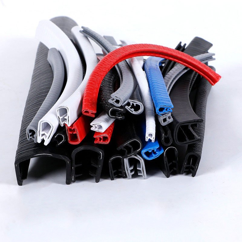 Colorful pvc plastic built-in metal u shape anti-collision seal equipment edge trim strip