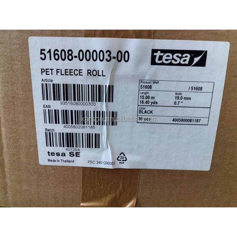 19mm x 15m, tesa 51608 PET fleece tape, Automotive noise prevention applications