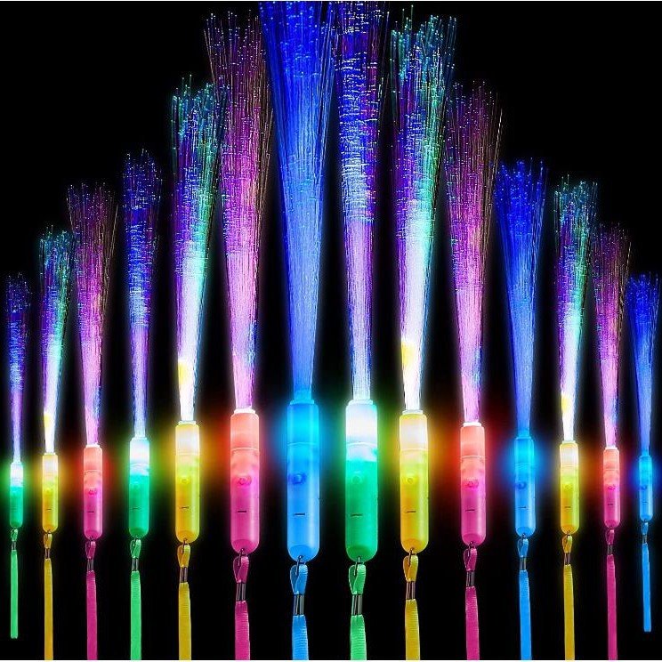 Glow Wands LED Light Up Rod Glow Wand Bulk Fiber Optic Wand with 3 Flashing Models Flashing Sticks for Kid Birthday Party Favors