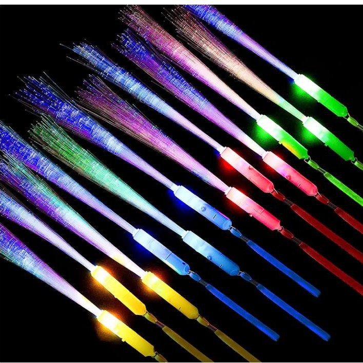Glow Wands LED Light Up Rod Glow Wand Bulk Fiber Optic Wand with 3 Flashing Models Flashing Sticks for Kid Birthday Party Favors