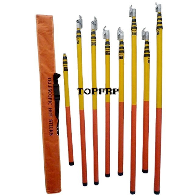 FRP Hand Tool 110kv 5m Long Telescopic Hot Stick
