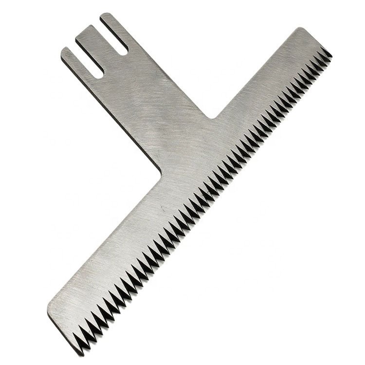 Factory direct sales T-shape packaging machine serrated blade for rubber food plastic film paper