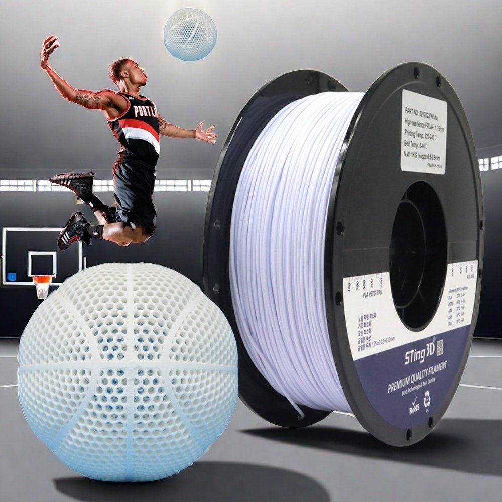 Sting3d 3d printed basketball high-resilience FPLA+ filament 3d PLA filament 175mm 1kg PLA pro 3d printer filament 3d printing