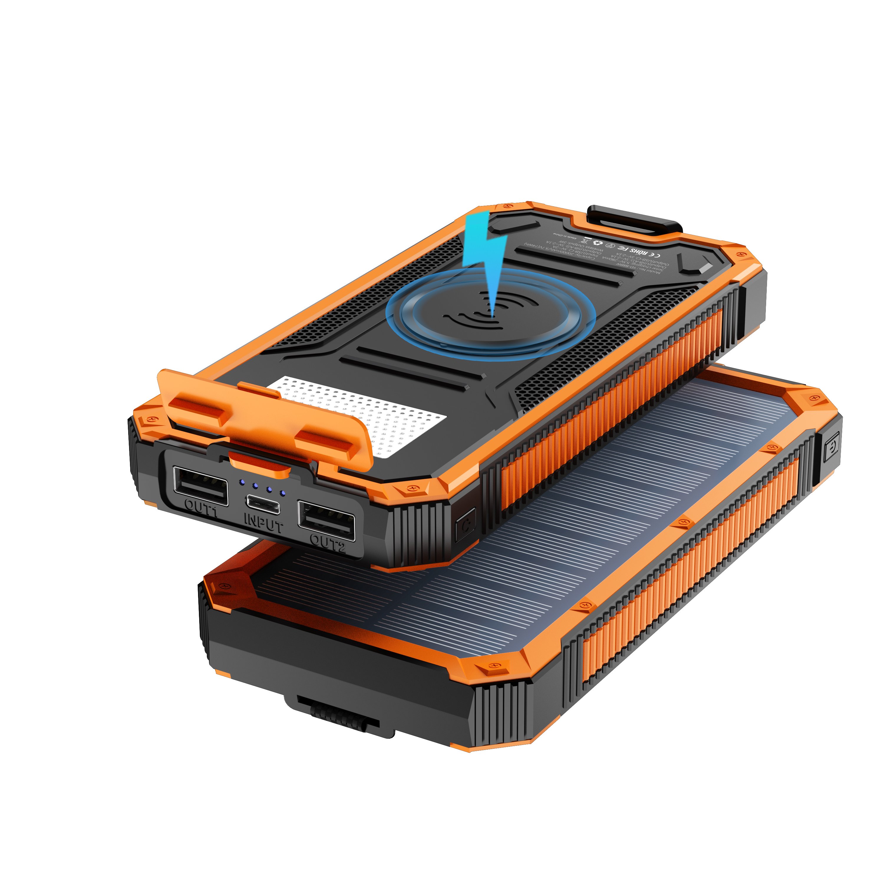 Charging Bank 2024 New Products Electronics Dual USB Wireless Charger Solar Waterproof 10000mAh Large Capacity Solar Power Banks