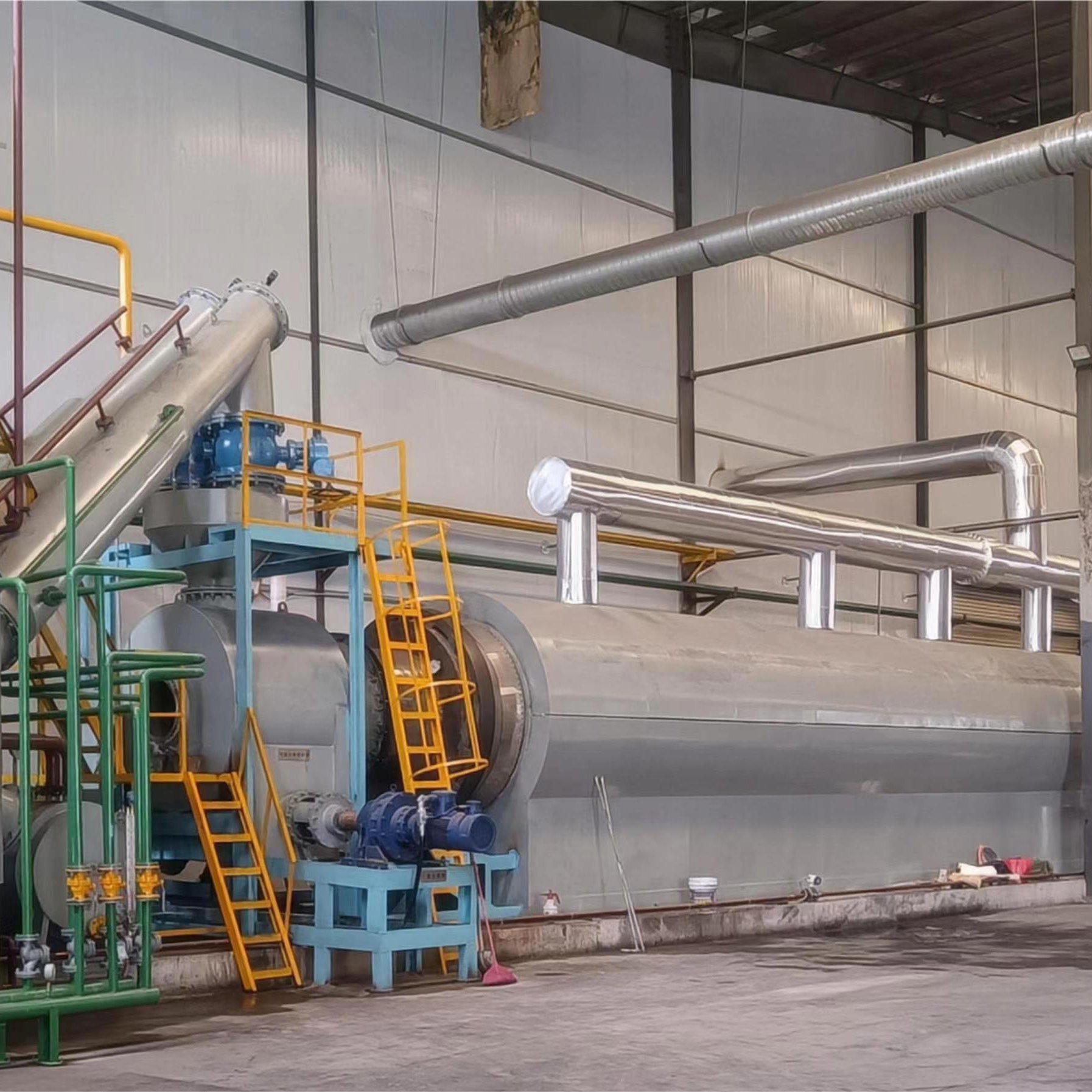 Unmanned Guard Continuous Waste Tyre Rubber Recycling Pyrolysis Project Plant System