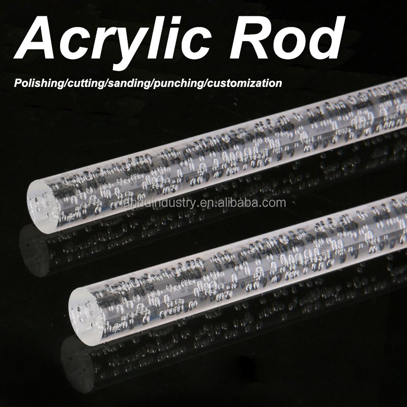 LANDU Diameter 2mm 5mm 10mm 20mm 30mm 50mm Recuangular Plastic Rod Acrylic Rod PMMA Bubble Rod