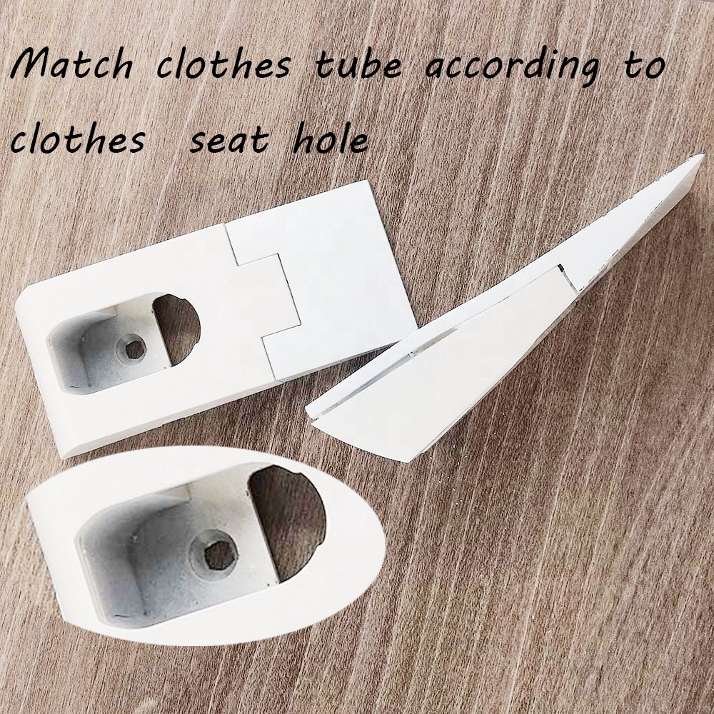 Wardrobe hardware accessories closet hanging rail tube pipe rod flange holder support bracket
