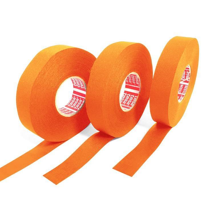 Wear resistance tesa high heat harness tape 51036 black&orange pet automotive wiring harness cloth tape