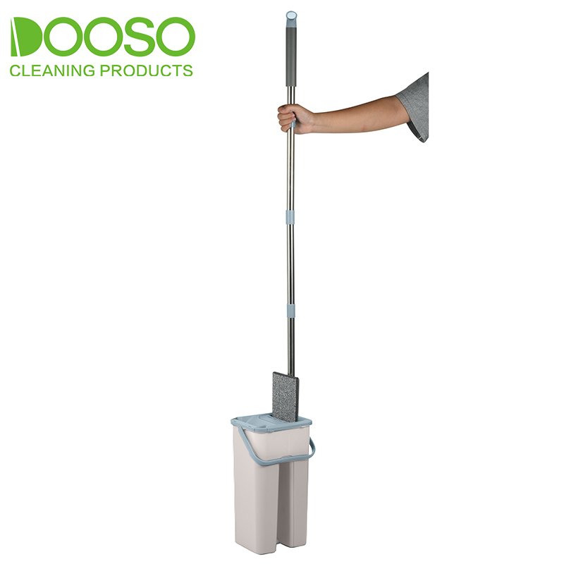 Hand Free Easy Use Self-Washed Magic Microfiber squeegee Flat floor Mop with Bucket set for floor cleaning