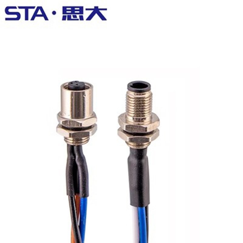 30cm Single Wire M5 Panel Mount Connector 3 Pin 4 Pole Bulkhead Male Female Waterproof IP67 Transportation Circular Connectors