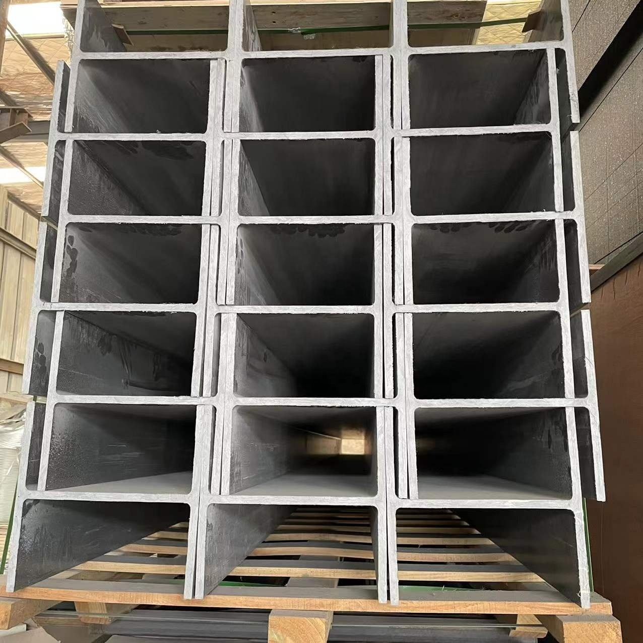 big heavy duty high strength fiberglass Composite plastic H channel pultrusion profile GRP FRP supports for building structure