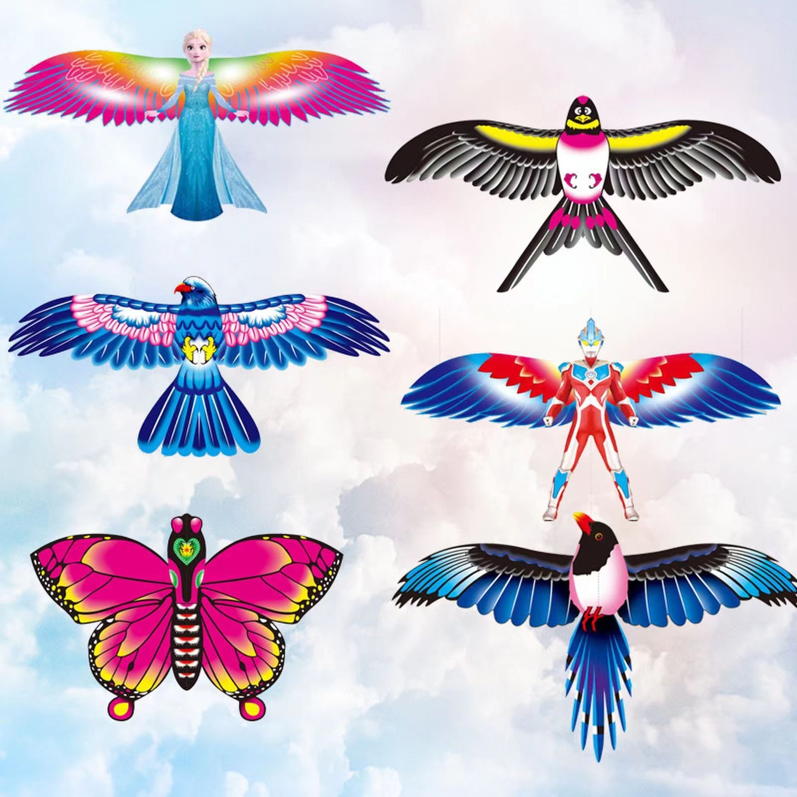 Dynamic fishing rod kite wholesale new children's cartoon handheld fishing rod kite night market stall fishing rod kite