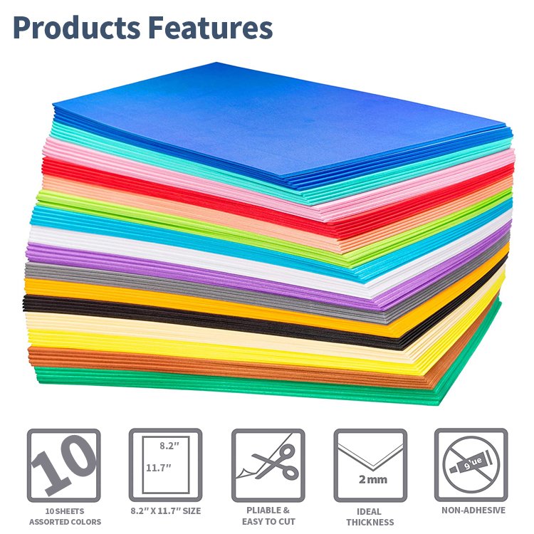 Wholesale 2mm Thickness eva Foam Board Goma EVA Rubber Sheets Craft Foamy Non Toxic Color EVA Foam Sheets