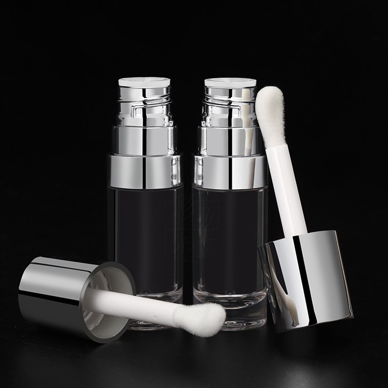 New 10ml large lip brush rod lip gloss tube silver lip oil glaze bottle custom logo