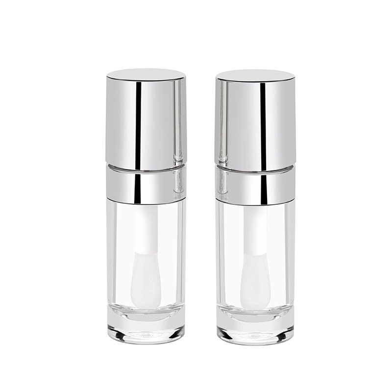 New 10ml large lip brush rod lip gloss tube silver lip oil glaze bottle custom logo