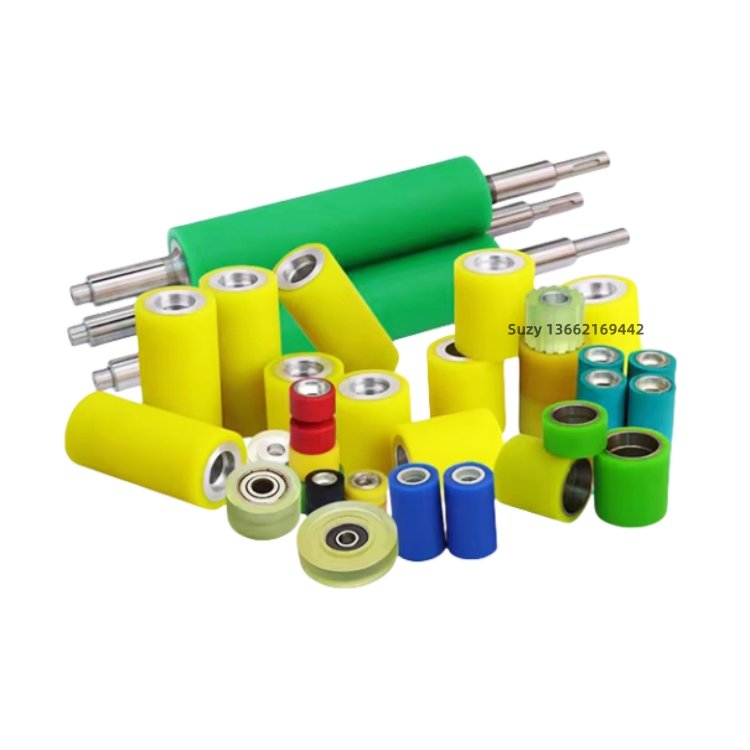 SWKS Factory Price Custom Molded PU Elastomer Rubber Coated Polyurethane Rollers With Bearing