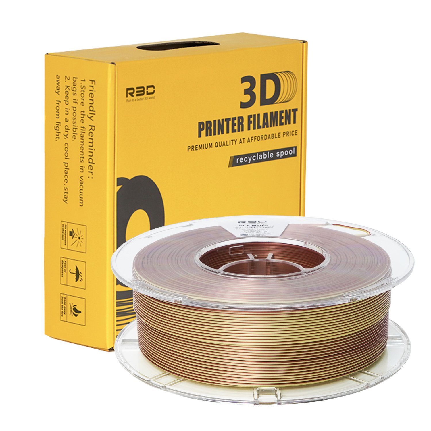 Top sale R3D Gold-Copper Magic Color filament Mystic Silky