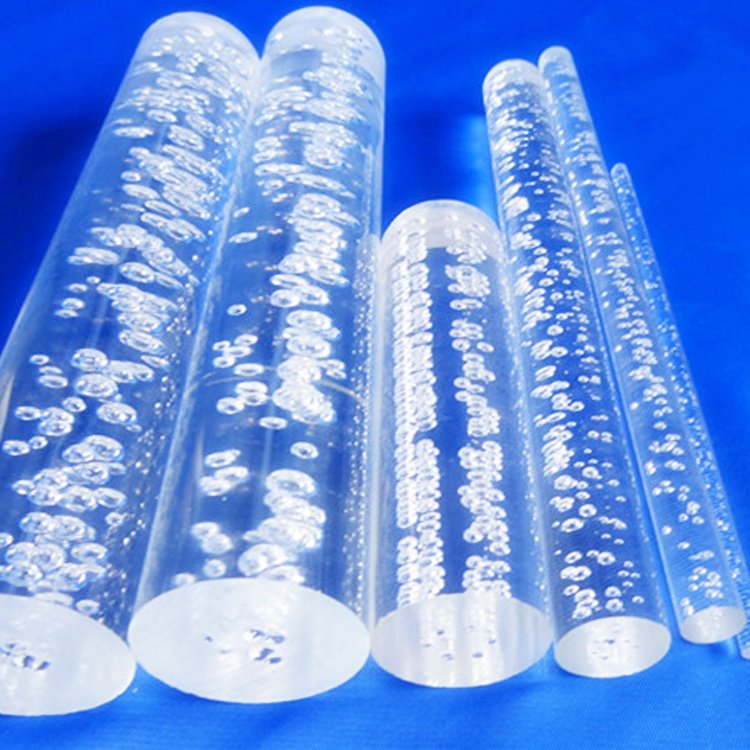 Custom Colored Marble Acrylic Light Bubble Spiral Rods Frost Coloured Triangle Square Hexagon Threaded Acrylic Rod