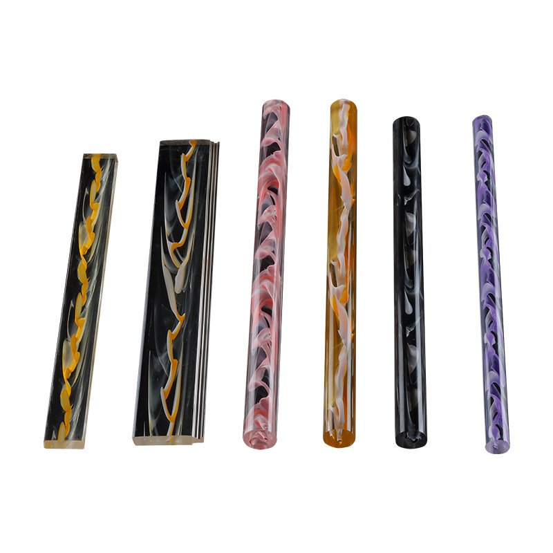 Custom Colored Marble Acrylic Light Bubble Spiral Rods Frost Coloured Triangle Square Hexagon Threaded Acrylic Rod