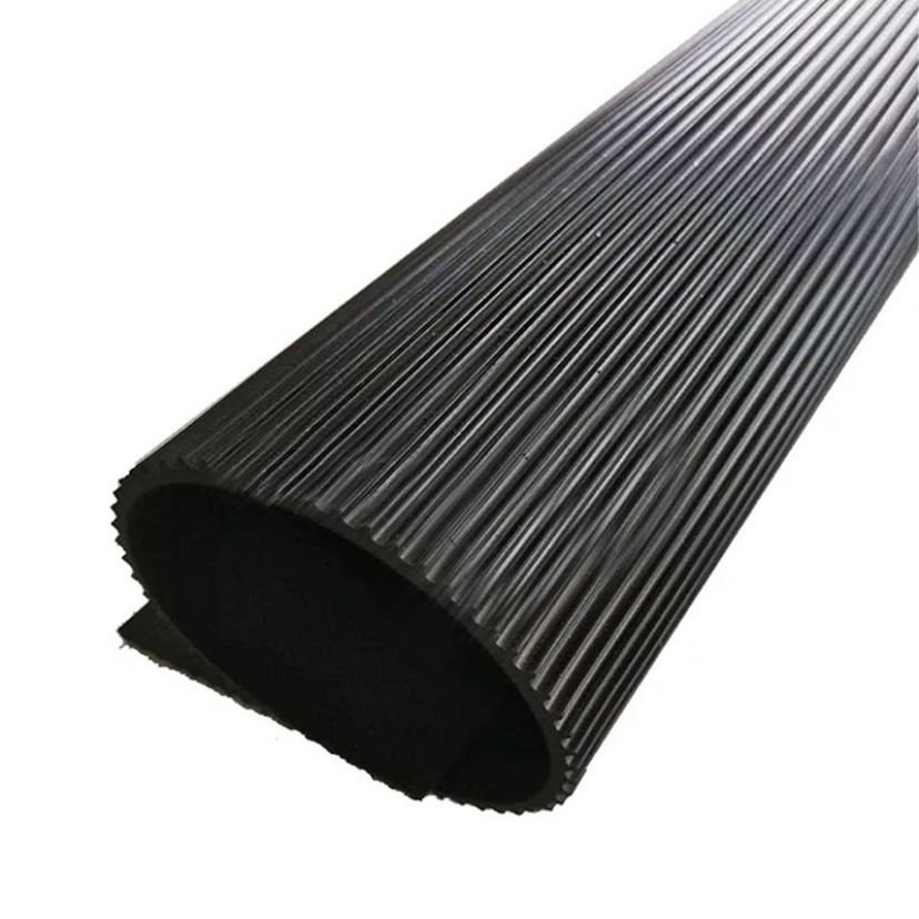6mm Thickness Black Fine Ribbed Rubber Mats Floor Sheet for Workshop