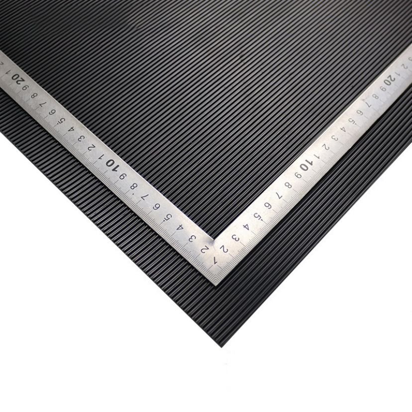 6mm Thickness Black Fine Ribbed Rubber Mats Floor Sheet for Workshop