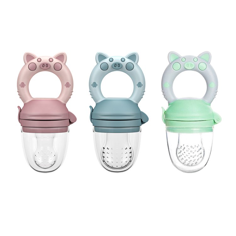 2021 BPA Silicone infant pacifier no need squeeze nipple kids fresh vegetable fruit silicone baby food pacifier baby feeding