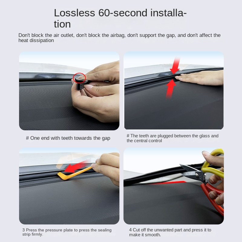 Special Soundproof Noise Reduction Rubber Strip Automobile Front Windshield Instrument Panel Blocks Foreign Body Abnormal Noise