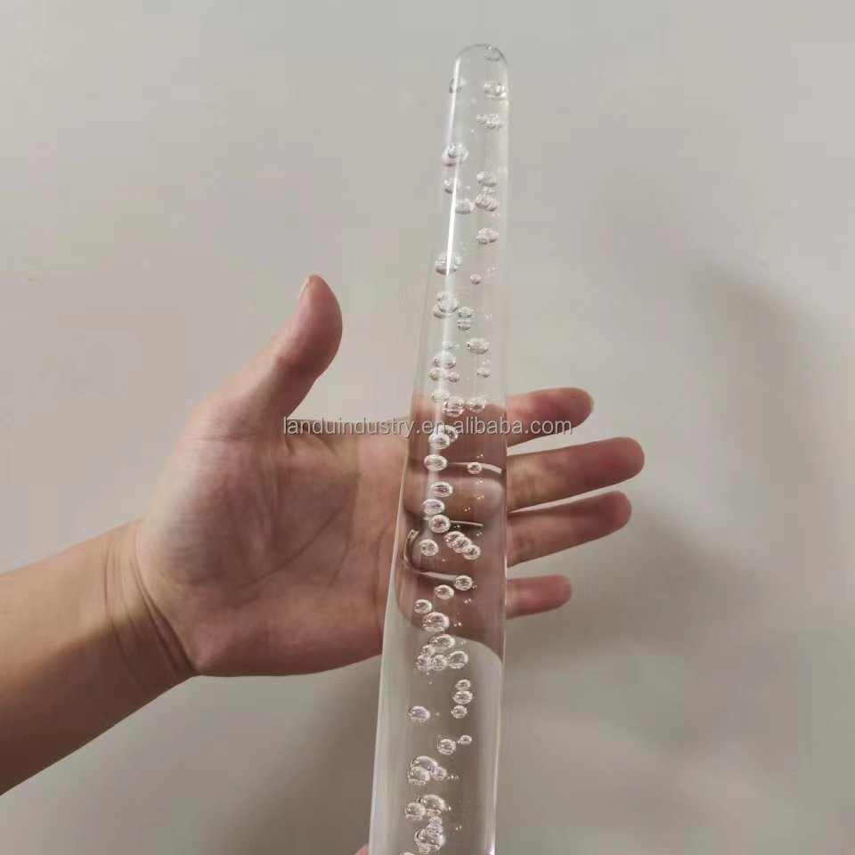 LANDU customized size hot sale plastic Crafts polychrome acrylic bubble rod for decoration