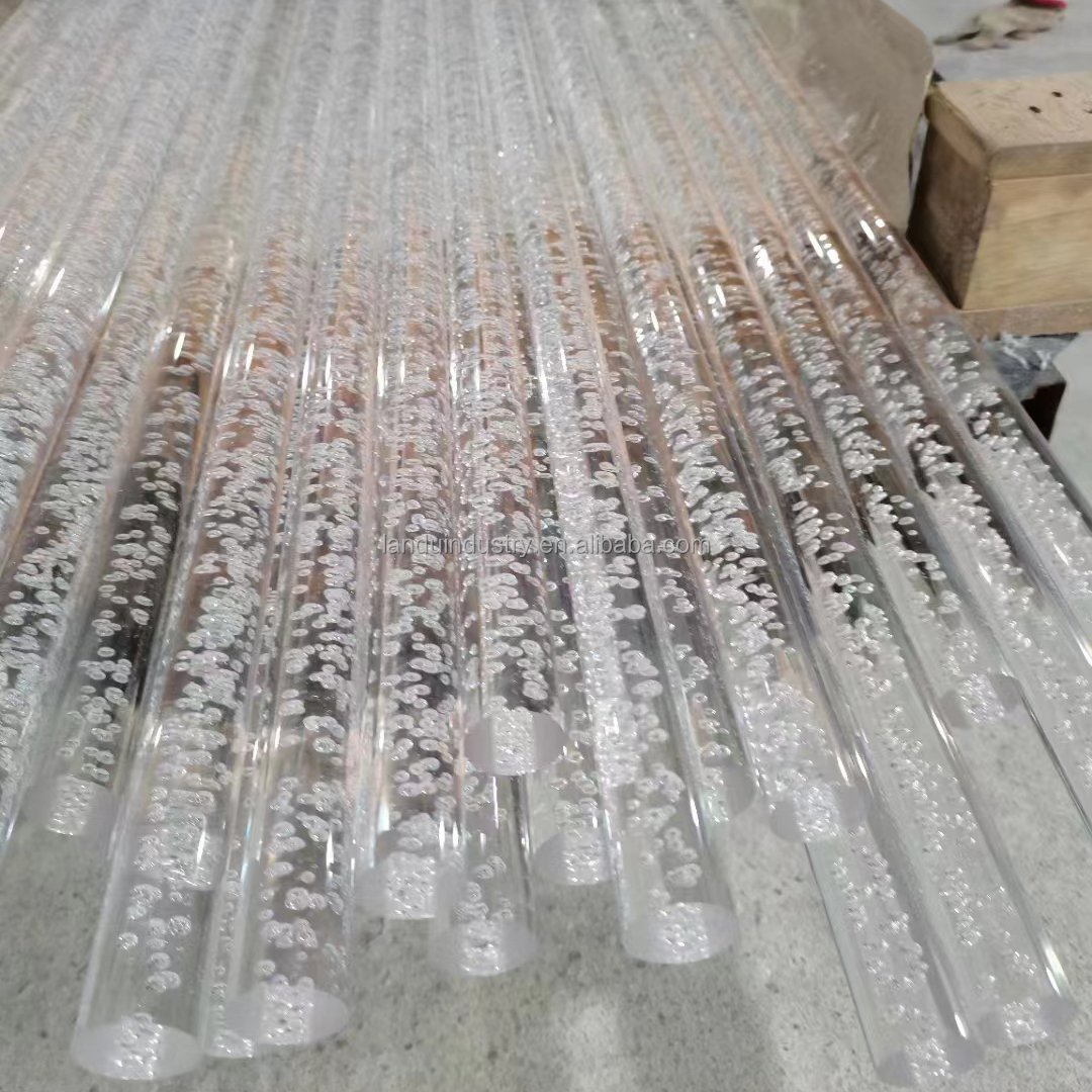 LANDU customized size hot sale plastic Crafts polychrome acrylic bubble rod for decoration