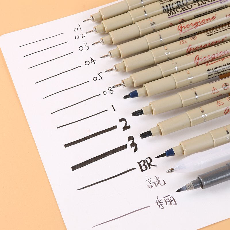 Giorgione High Quality Plastic Rod 3/4/5/6/8/10/12 Pcs Syringe Pen Set Line Marker PVC Box