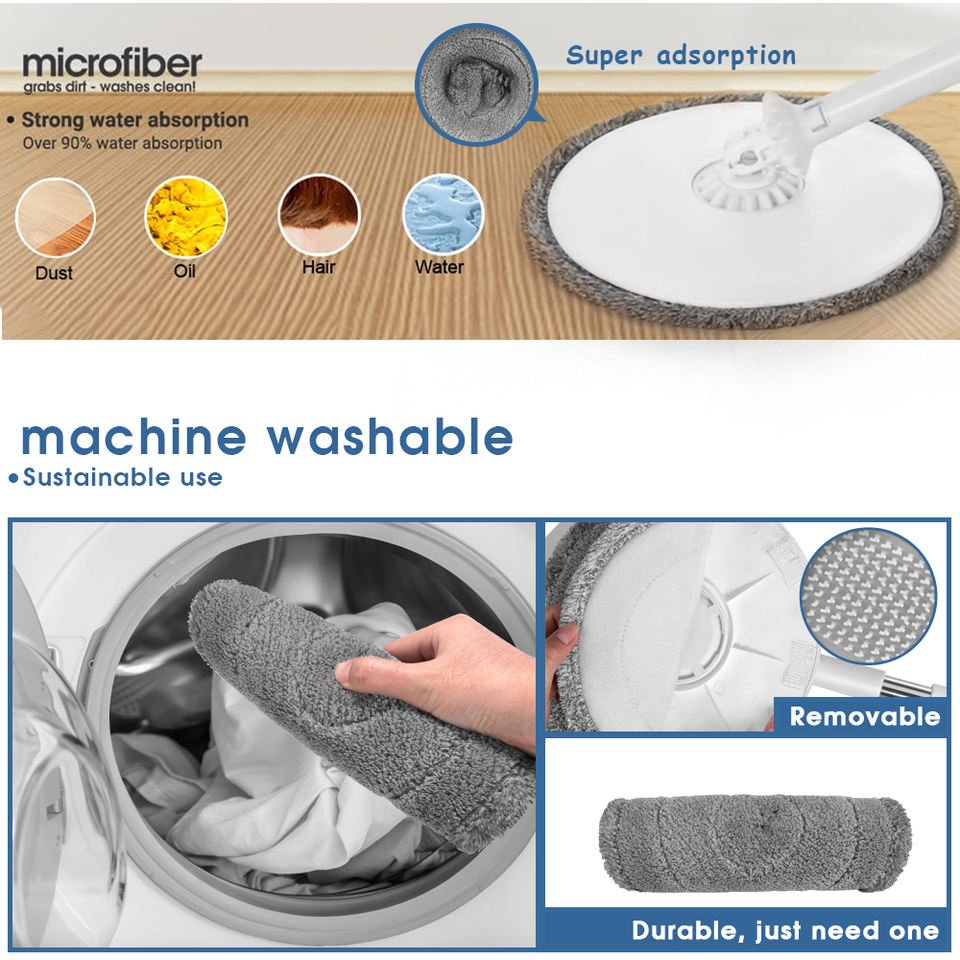 Masthome Factory Price Microfiber Mop Pad Spining Mop 360 Trapeador Magic Ceramic Floor Mop With Bucket