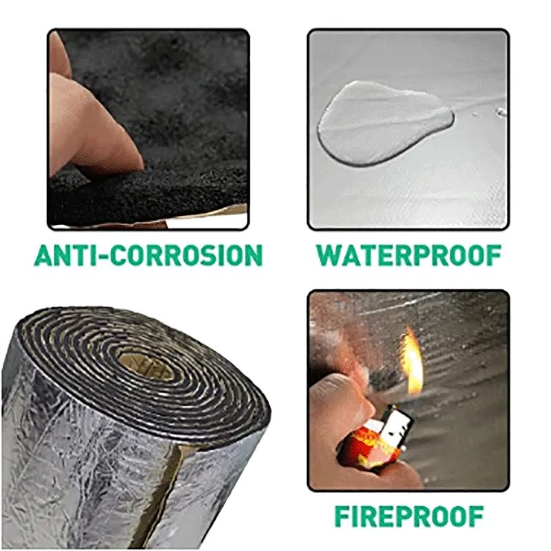 10mm Car Acoustic Thermal Sound Deadener Mat Noise Soundproofing Bonnet Insulation for Hood and Wall Vehicle Tools