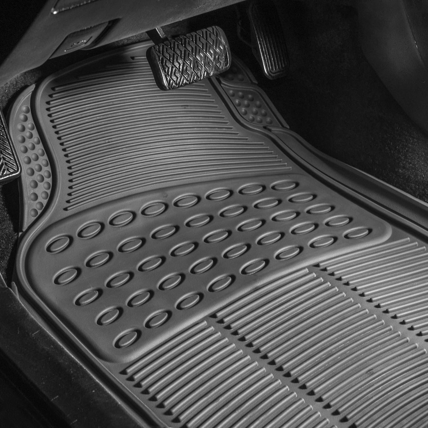 4PC Set Automotive Heavy Duty Rubber Universal Fit Full Set For Sedan SUV Truck Car Rubber Floor Mat