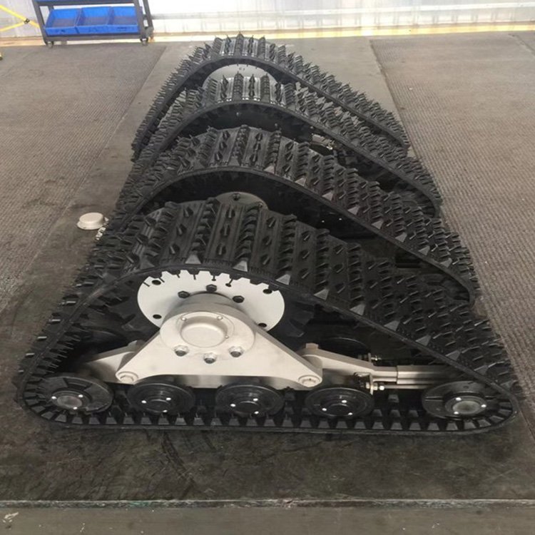 Customized rubber crawler chassis hot selling rubber crawler chassis 1 ton 2 tons triangular crawler chassis factory direct sale
