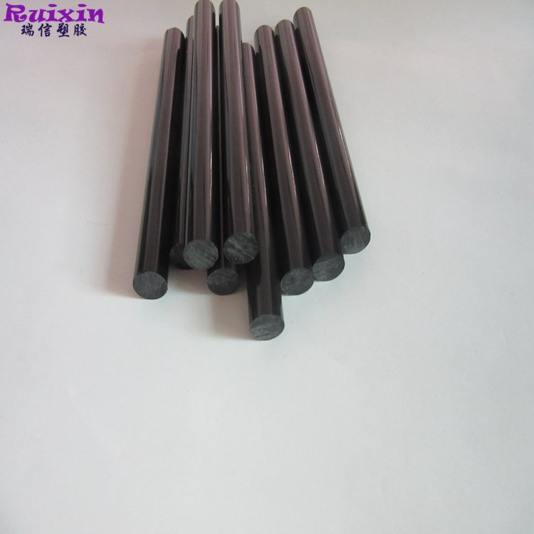 High glossy finished drak grey plastic PVC stick diameter 10mm