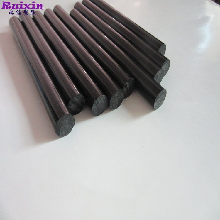 High glossy finished drak grey plastic PVC stick diameter 10mm